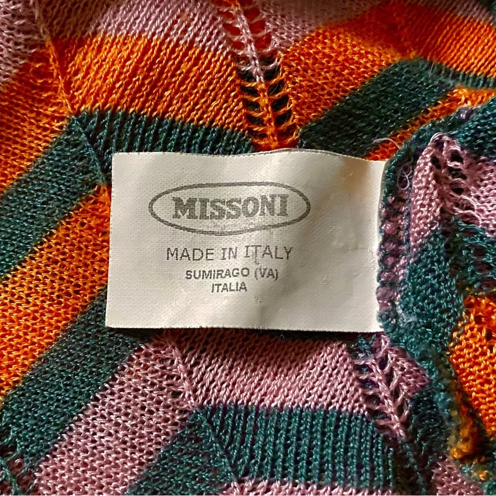 MISSONI Orange Label Cotton Chevron and Feather Knit Top Sz 44 IT/ 8 US *EUC* - Picture 5 of 7